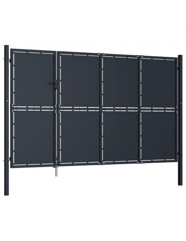Cancello di Recinzione in Acciaio 350x150 cm Antracite