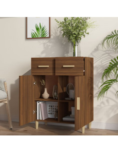 Credenza Rovere Marrone 69,5x34x89 cm in Legno Multistrato