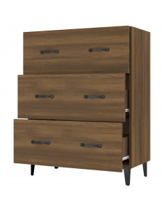 Credenza Rovere Marrone 69,5x34x90 cm in Legno Multistrato