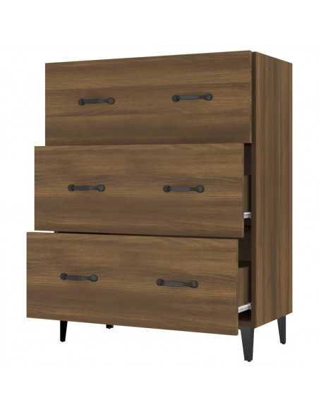 Credenza Rovere Marrone 69,5x34x90 cm in Legno Multistrato