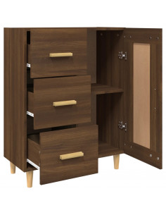 Credenza Rovere Marrone 69,5x34x90 cm in Legno Multistrato