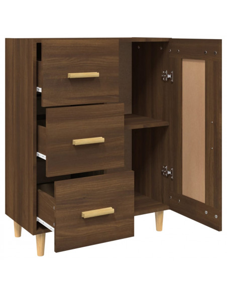 Credenza Rovere Marrone 69,5x34x90 cm in Legno Multistrato