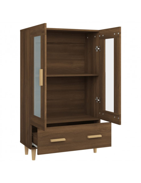 Credenza Rovere Marrone 70x31x115 cm in Legno Multistrato