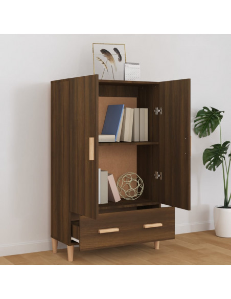 Credenza Rovere Marrone 70x31x115 cm in Legno Multistrato
