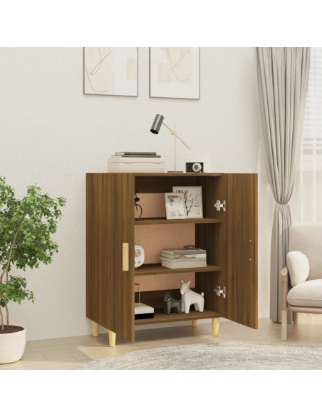 Credenza Rovere Marrone 70x34x90 cm in Legno Multistrato