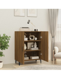 Credenza Rovere Marrone 70x34x90 cm in Legno Multistrato