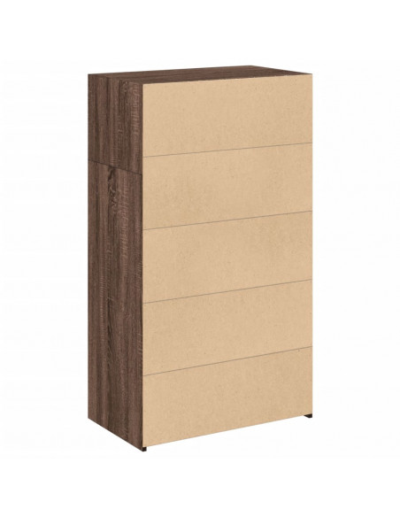 Credenza Rovere Marrone 70x41x124 cm in Legno Multistrato