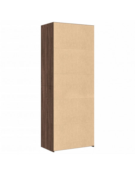 Credenza Rovere Marrone 70x41x185 cm in Legno Multistrato