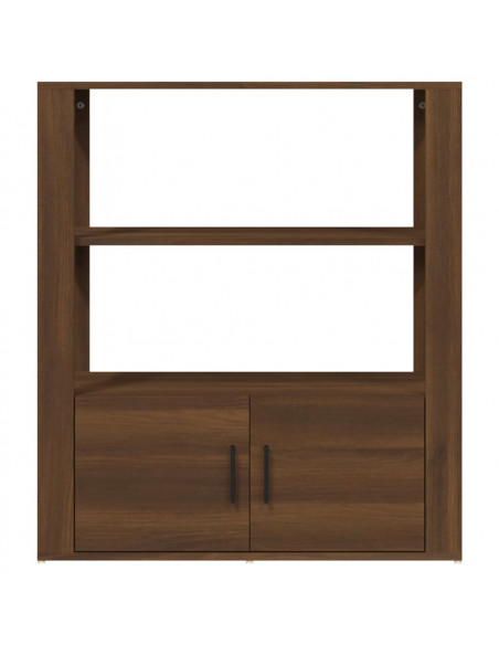 Credenza Rovere Marrone 80x30x90 cm in Legno Multistrato