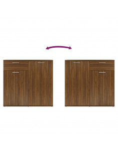 Credenza Rovere Marrone 80x36x75 cm in Legno Ingegnerizzato
