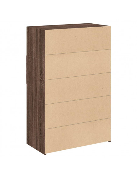 Credenza Rovere Marrone 80x42,5x124 cm in Legno Multistrato