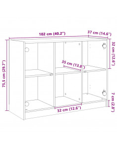 Credenza Rovere Sonoma 102x37x75,5 cm in Legno Multistrato