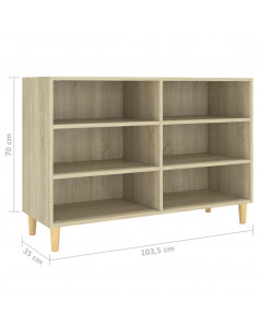 Credenza Rovere Sonoma 103,5x35x70 cm in Legno Multistrato