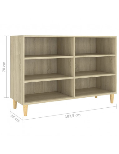 Credenza Rovere Sonoma 103,5x35x70 cm in Legno Multistrato