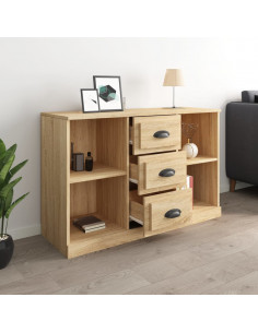 Credenza Rovere Sonoma 104,5x35,5x67,5 cm in Legno Multistrato