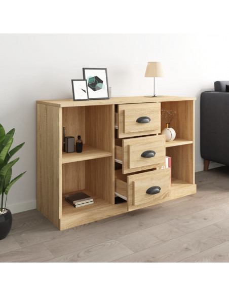 Credenza Rovere Sonoma 104,5x35,5x67,5 cm in Legno Multistrato