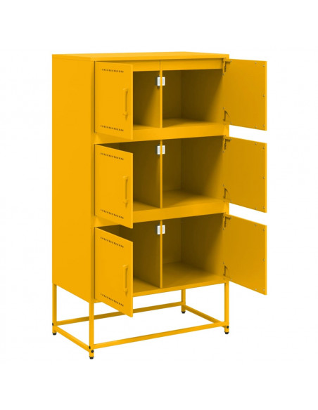 Credenza Giallo Senape 68,5x38,5x123,5 cm in Acciaio