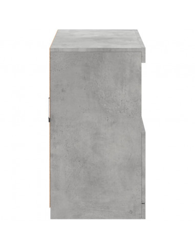 Credenza con Luci LED Grigio Cemento 81x37x67 cm