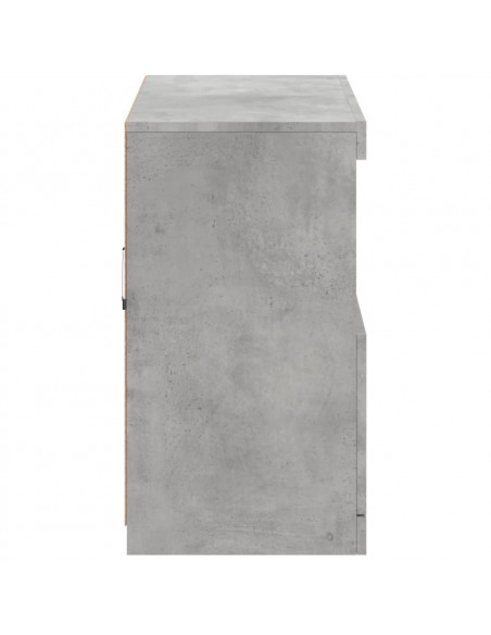 Credenza con Luci LED Grigio Cemento 81x37x67 cm