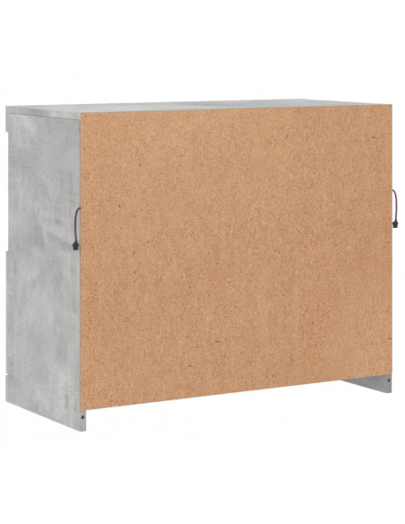 Credenza con Luci LED Grigio Cemento 81x37x67 cm