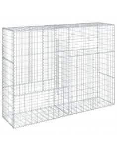 Cesto Gabbione con Copertura 200x50x150 cm in Ferro Zincato 2