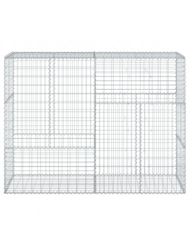 Cesto Gabbione con Copertura 200x50x150 cm in Ferro Zincato