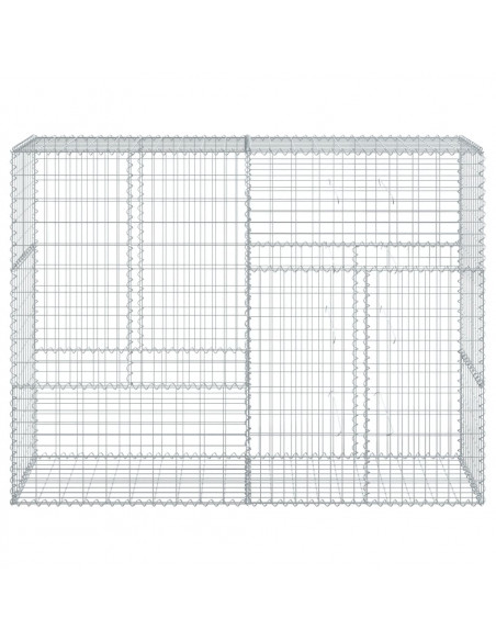 Cesto Gabbione con Copertura 200x50x150 cm in Ferro Zincato