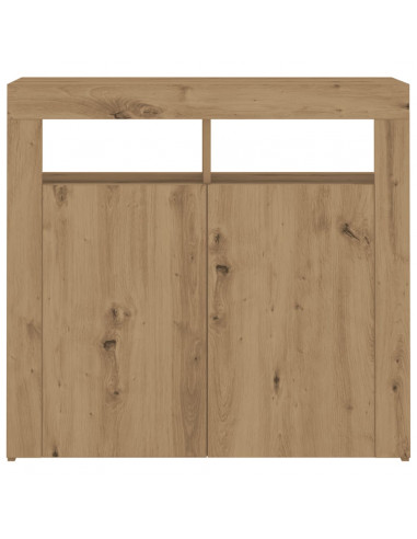 Credenza con Luci LED Artigianale 80x35x75 cm in Truciolato