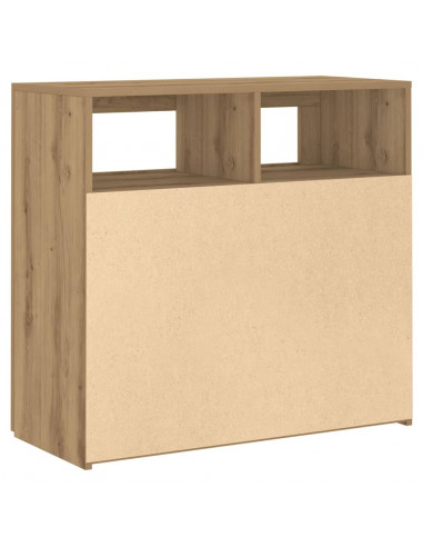 Credenza con Luci LED Artigianale 80x35x75 cm in Truciolato