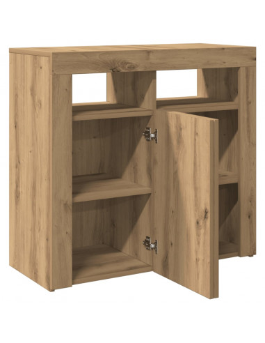 Credenza con Luci LED Artigianale 80x35x75 cm in Truciolato