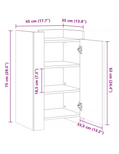 Credenza Rovere Sonoma 45x35x75 cm in Legno Multistrato