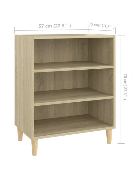 Credenza Rovere Sonoma 57x35x70 cm in Legno Multistrato