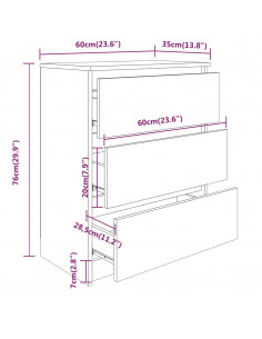 Credenza Rovere Sonoma 60x35x76 cm in Legno Multistrato