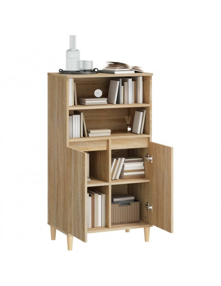 Credenza Rovere Sonoma 60x36x110 cm in Legno Multistrato