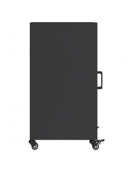 Credenza Nera 36x39x72 cm in Acciaio Laminato a Freddo