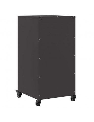 Credenza Nera 36x39x72 cm in Acciaio Laminato a Freddo