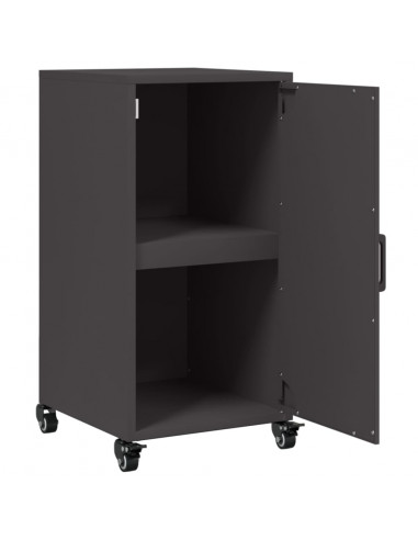 Credenza Nera 36x39x72 cm in Acciaio Laminato a Freddo