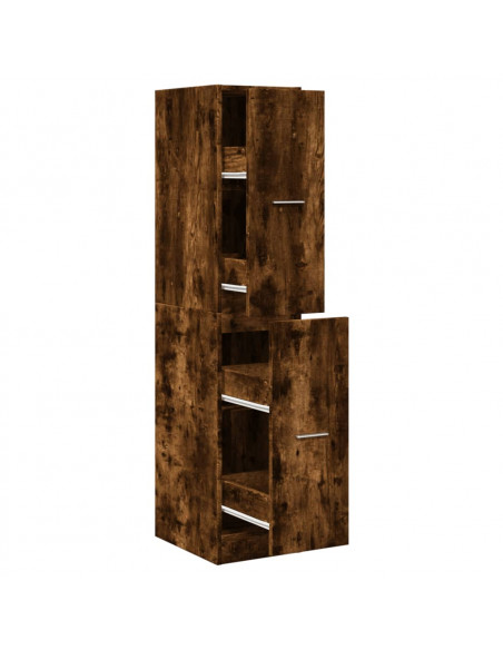 Armadietto da Farmacia Rovere Fumo 30x41x144,5 cm in Truciolato