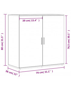 Credenza Rovere Sonoma 79x38x80 cm in Legno Multistrato
