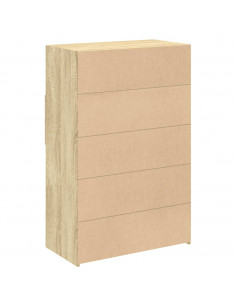 Credenza Rovere Sonoma 80x42,5x124 cm in Legno Multistrato