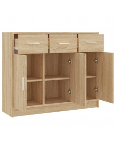 Credenza Rovere Sonoma 91x28x75 cm in Legno Multistrato