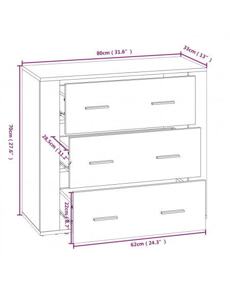 Credenza Rovere Sonoma in Legno Multistrato