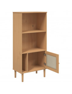 Credenza SENJA Aspetto Rattan Marrone 60x35x130 cm Legno Pino