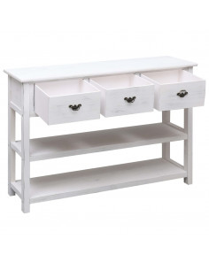 Credenza Stile Antico Bianca 115x30x76 cm in Legno