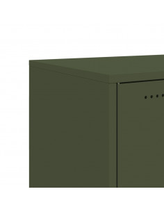 Credenza Verde Oliva 100,5x39x72 cm Acciaio Laminato a Freddo