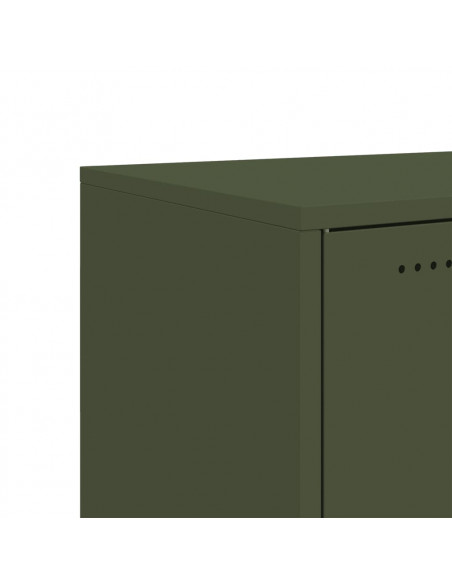 Credenza Verde Oliva 100,5x39x72 cm Acciaio Laminato a Freddo