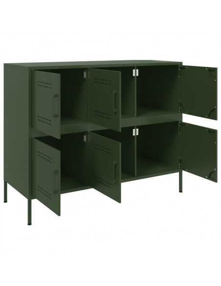 Credenza Verde Oliva 100,5x39x79cm in Acciaio Laminato a Freddo