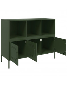 Credenza Verde Oliva 100,5x39x79cm in Acciaio Laminato a Freddo