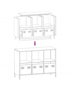 Credenza Verde Oliva 101,5x39x73,5 cm Acciaio Laminato a Freddo
