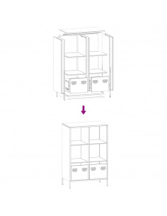 Credenza Verde Oliva 68x39x103,5 cm in Acciaio